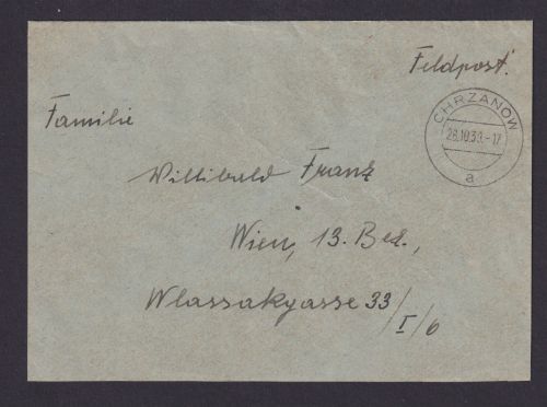 Besetzung Polen Generalgouvernement Feldpost Brief Chrzanow Wien Österreich