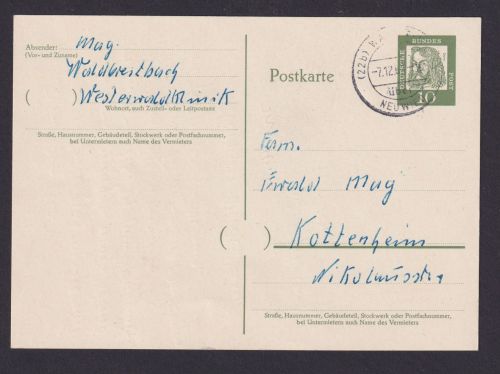 Bund Waldbreitbach Neuwied Landpoststempel Westerwald Rheinland Pfalz Kottenheim