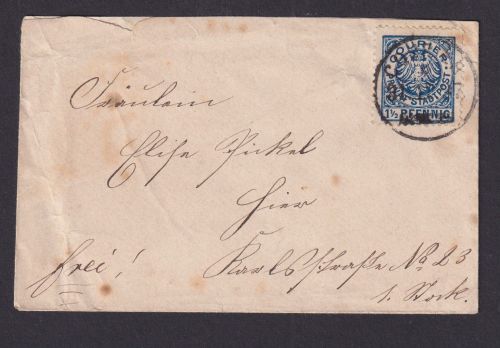 Briefmarken Stadtpost Privatpost kleiner Damen Brief Courier 31.12.1897