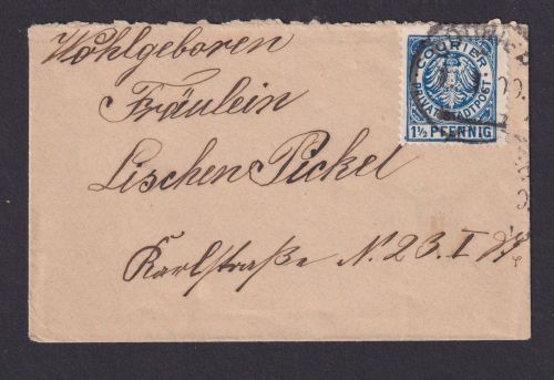 München Bayern kleiner inter. Damenbrief Courier Privat Stadtpost
