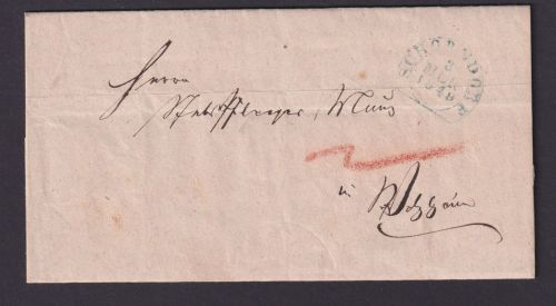 Altdeutschland Württemberg Brief Postsache Schorndorf blauer Segment Welzheim