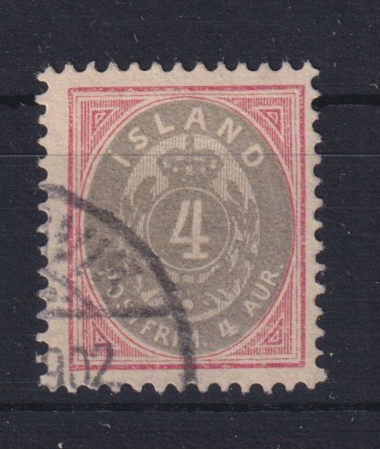 Island 20 gestempelt Freimarke Ziffer mit Krone im Oval 1900 Kat.-Wert 18,00