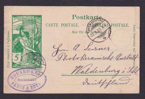 Autograph Autogramm Bildhauer Eduard Kern Schweiz Ambulant Waldenburg Schlesien