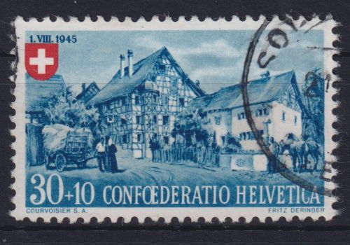 Schweiz 463 Höchstwert 30+10C Pro Partia 1945 Landhäuser gestempelt