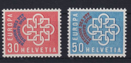 Schweiz 681-682 europ. Konferenz PTT-Verwaltungen 1959 tadellos postfrisch **