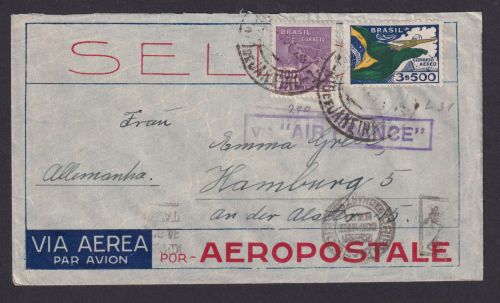 Flugpost Brasilien via Air France Frankreich Rio de Janeiro 1933
