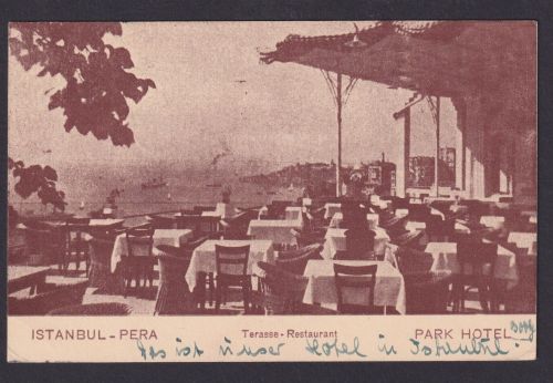 Türkei Privatganzsache Istanbul Pera Terasse Restaurant Park Hotel ab Dresden
