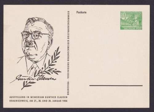 Berlin Privatgsanzsache 10 Pfg. Bauten Ausstellung in Memoriam Gunther Clausen