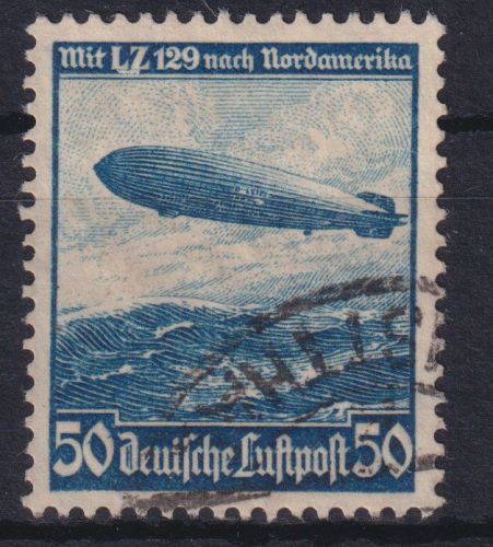 Deutsches Reich 606 mit Besonderheit dicker weißer Strich unter LZ gestempelt