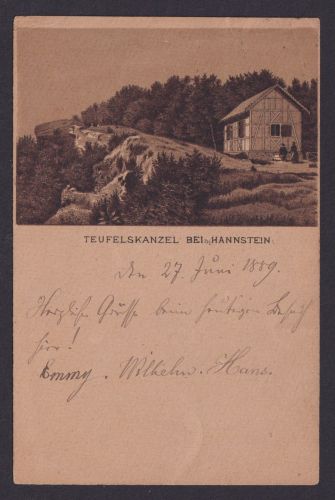 Eichenberg Witzenhausen Vorläufer Ansichtskarte sehr frühe Karte Teufelskanzel