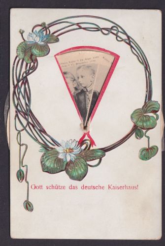 Mechanische Drehkarte Asnichtskarte m. Drehscheibe Deutsches Kaiserhaus