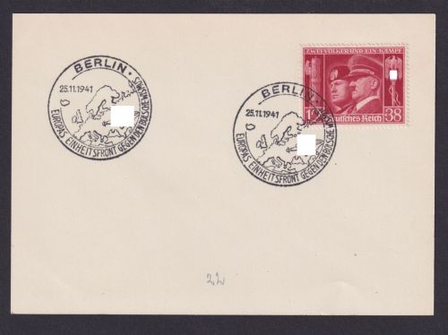 Berlin Deutsches Reich Karte selt. SST Einheitsfront gegen Bolschewismus