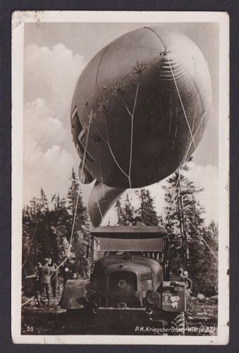 Ansichtskarte II.Weltkrieg Ballon Fesselballon Aufklärung Kriegsberichter Witt