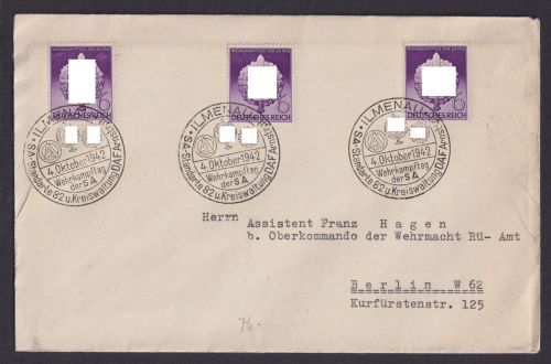 Ilmenau Deutsches Reich Thüringen Brief selt SST Wehrkampftag der SA 1942 Berlin