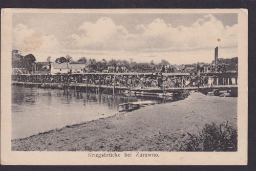 Ansichtskarte Zurawno Ukraine Sowjetunion Feldpost Kriegsbrücke Versorgung