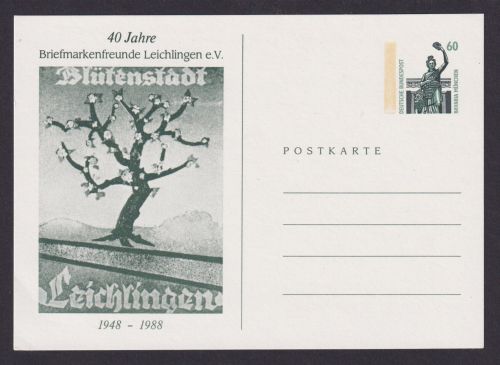 Leichlingen Bild Ganzsache Blütenstadt Philatelie 40 Jahre Briefmarkenfreunde