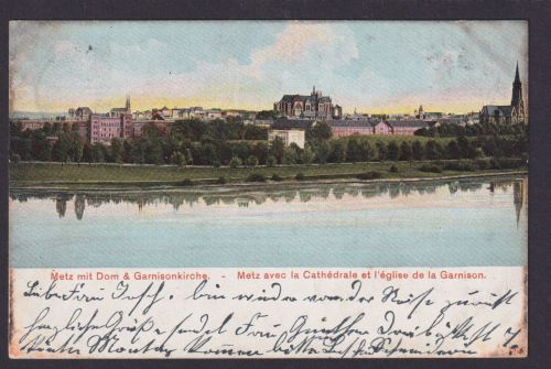 Ansichtskarte Metz Frankreich Dom Garnisonskirche Mosel Fluß Gross Moyeuvre