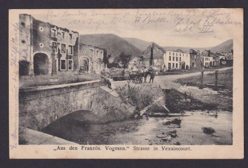 Ansichtskarte Vexaincourt Vogesen Frankreich Feldpost Strassenansicht n.