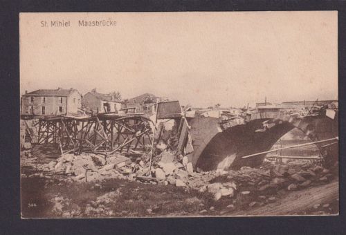 Ansichtskarte St. Mihiel Frankreich Feldpost Zerstörte Maasbrücke Dissen Kr.