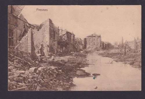 Ansichtskarte Fresnes Frankreich Feldpost AFS Zerstörte Stadt Dissen Kreis Iburg