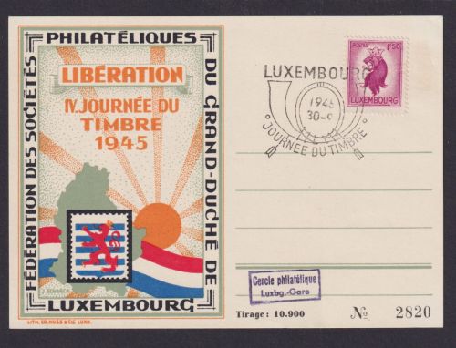 Luxemburg Philatelie Briefmarkenausstellung schön gestalt. Künstler Anlasskarte