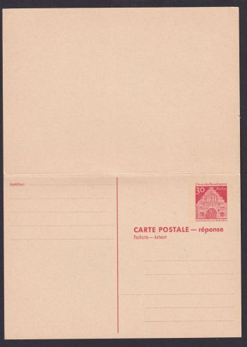 Berlin Ganzsache P 75 Bauwerke II Frage & Antwort 30 Pf. Flensburg Schleswig