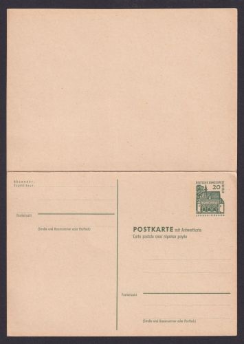 Berlin Ganzsache P 69 Bauwerke 20 Pf. Lorsch Hessen Luxus Frage & Antwort