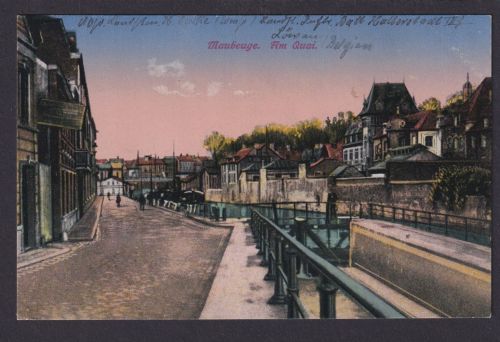 Ansichtskarte Maubeuge Frankreich Feldpost mobiles Landsturm Batt. Halberstadt