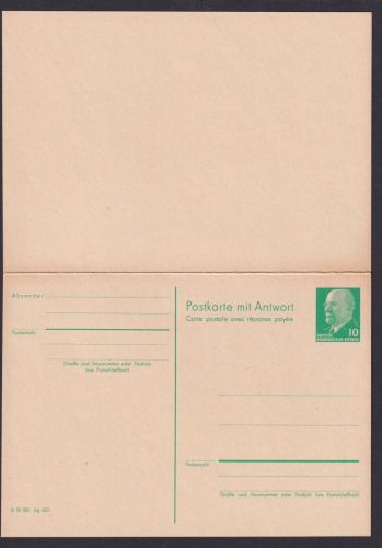 DDR Ganzsache P 77 Ulbricht Frage & Antwort Luxus Kat.-Wert 8,50