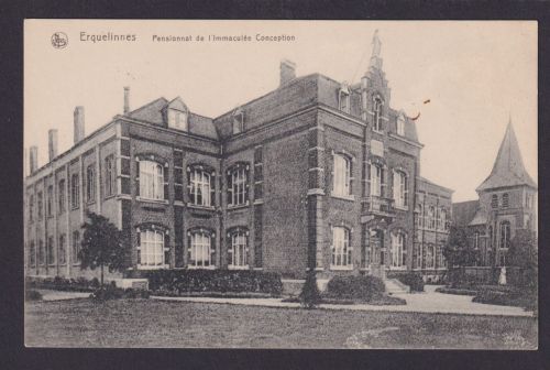 Erquelinnes Ansichtskarte Belgien Pensionat Schule