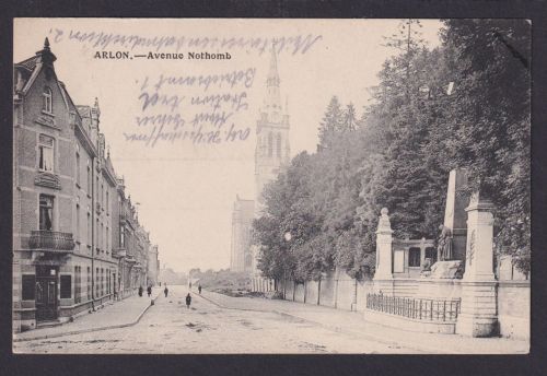 Arlon Frankreich Ansichtskarte Feldpost AFS Avenue Kirche Stuttgart
