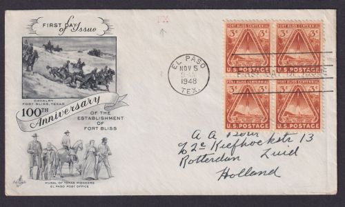 El Paso Texas Brief USA Block U.S. Postage roter L1 FX Pioniere Wilder Westen