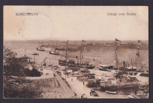 Koppenhagen Ansichtskarte Dänemark Hafen Schiffe Dresden Sachsen