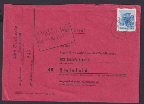 Österreich Brackwede Wahlbrief Wahlkreis Bielefeld ab Goldegg Pongau Österreich