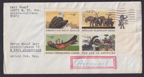 Weißkopfseeadler USA Golden Luftpost Block Tierwelt Bundesstaat Colorado Amerika