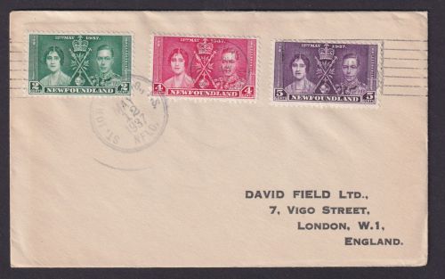 Neufundland Brief Krönung King Georg Britsche Kolonien FDC London Großbritannien