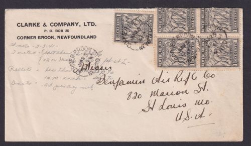 Neufundland Kanada Brief MEF Corner Brook nach St. Louis Missouri USA