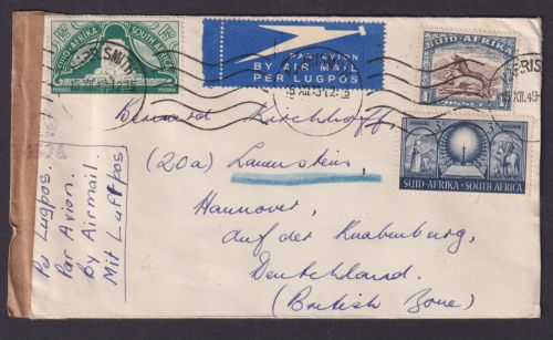 Flugpost Harrsmith Süd Afrika Brief Flugpost Hannover Niedersachsen
