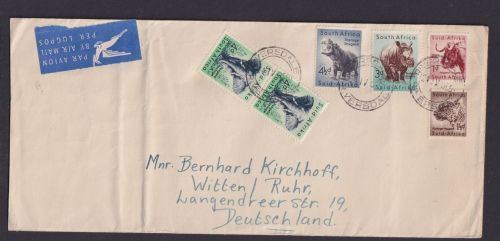 Luftpost Riversdale Süd Afrika Schöne Marken Wildtiere Tierwelt Witten Ruhr