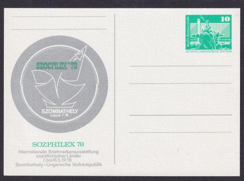 DDR Ganzsache Philatelie Sozphilex 78 Briefmarkenausstellung sozialistischer