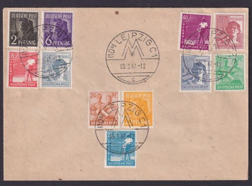 All. Besetzung Gemeinschaft Leipzig Brief mit 60Pfg. u.a. SST