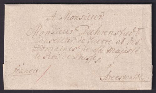 Altdeutschland Preussen Brandenburg Altbrief 1767 mit Inhalt Handschriftl. Tax -