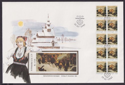 Norwegen Markenheftchen Brtief Zusammendruck Heftchenblatt Kunst Malerei