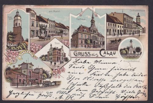 Calau Lausitz Brandenburg Ansichtskarte Deutsches Reich Berlin Bahnhof Eisenbahn