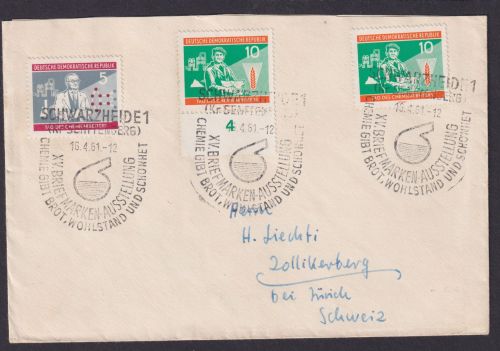 Schwarzheide Kr. Senftenberg Brandenburg DDR Brief MIF Bogenrand Philatelie