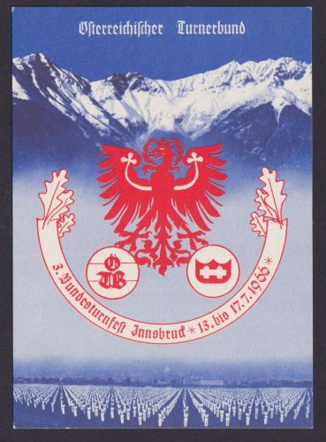 Österreich Sport Turnerbund gute Anlasskarte Innsbruck 3. Bundesturnfest selten