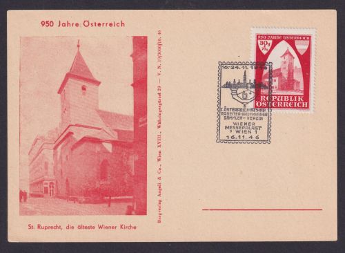 Österreich 950 Jahre Österreich sehr attraktive SST Arbeiter Briefmarkenverein