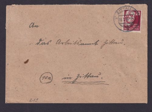 SBZ Brief EF 219 20 Pfg. Persönlichkeiten Zittau