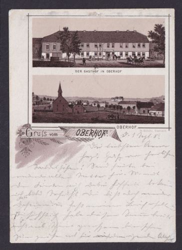 Oberhof selt. frühe Vorläufer Ansichtskarte nach Bremen 1.9.1889 Thüringen