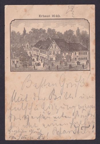 Leipzig Delitzsch Sachsen selt. frühe Vorläufer Ansichtskarte Queldlingburg 1890